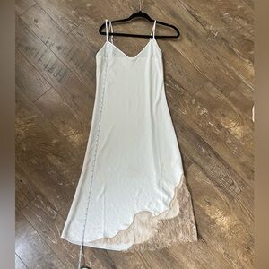 Aritzia Cream Lace slip Midi Dress